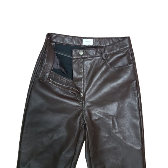 Aritzia Wilfred The Melina Vegan Cropped Pant in Rich Mocha Brown Women's Size 4 - Picture 11 of 16